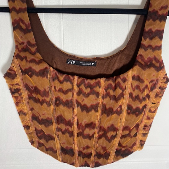 Zara Corsetry Tulle Crop Top (S) - Picture 2 of 7